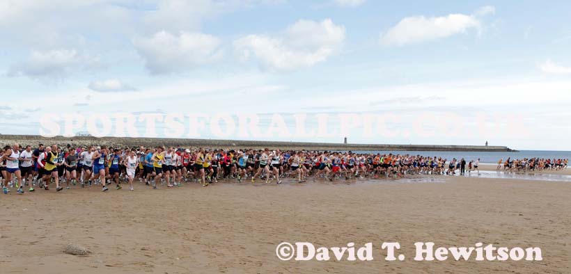 Start of the Pier to Pier Race, South Shields to Roker, Sunderland.